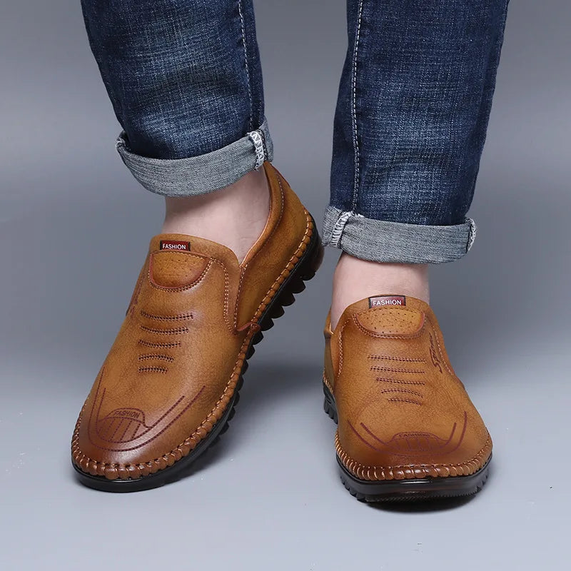 Mocassins à enfiler en cuir pour hommes