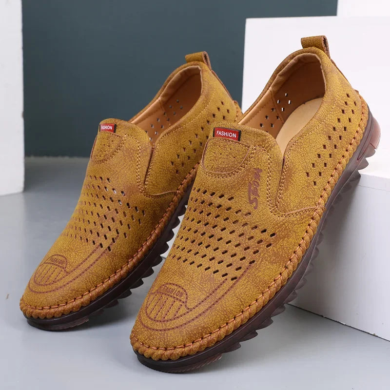 Mocassins à enfiler en cuir pour hommes